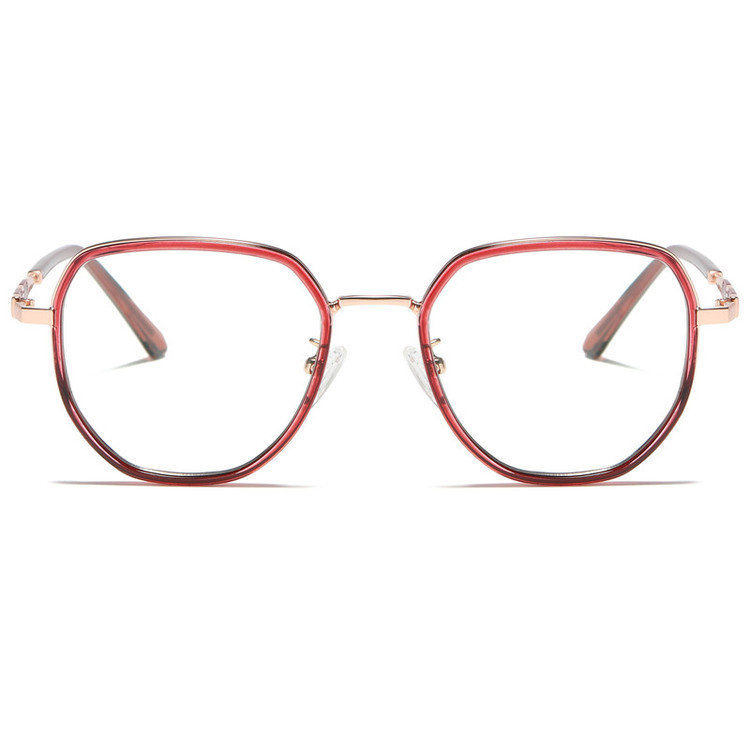 فریم عینک طبی چند ضلعی زنانه مدل ُTRZC829 C42-P81 Transparent Red