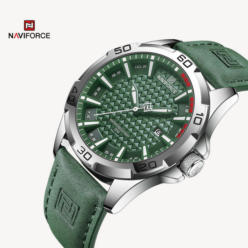 ساعت مچی عقربهای مردانه نیوی فورس مدل تقویم دار بند جیر کد NF8023-S/GN