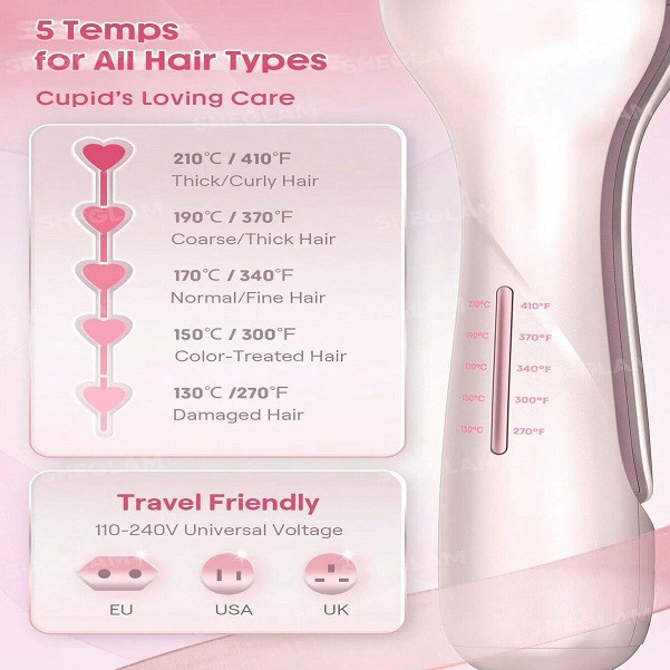 فر کننده مو شیگلم مدل Cupid’s Charm Beach Babe Hair Waver سایز 19 میلیمتر با تایمر هوشمند و پوشش سرامیکی