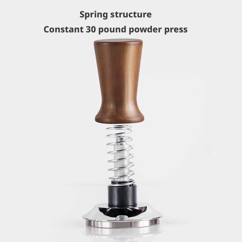 تمپر قهوه مدل 58mm wood handle شیار دار