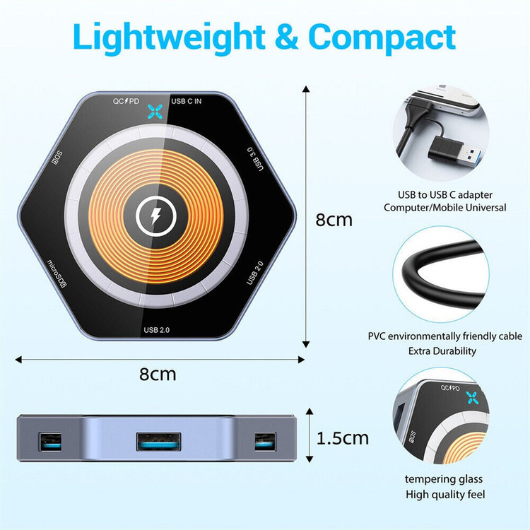 هاب داک استیشن7 پورت مدل multi port wireless charger-7port