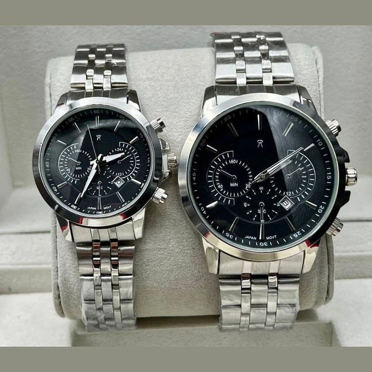 ست ساعت مچی عقربه ای زنانه و مردانه مدل کوارتز تک موتور کد nm