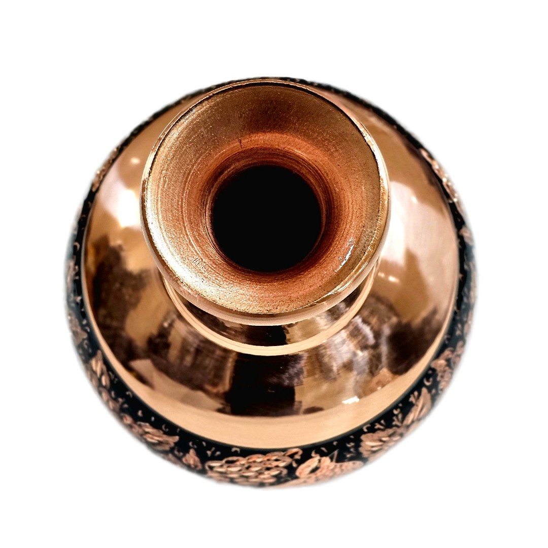 گلدان مسی الماس تراش مدل اناری ارتفاع 15 به همراه جعبه فانتزی