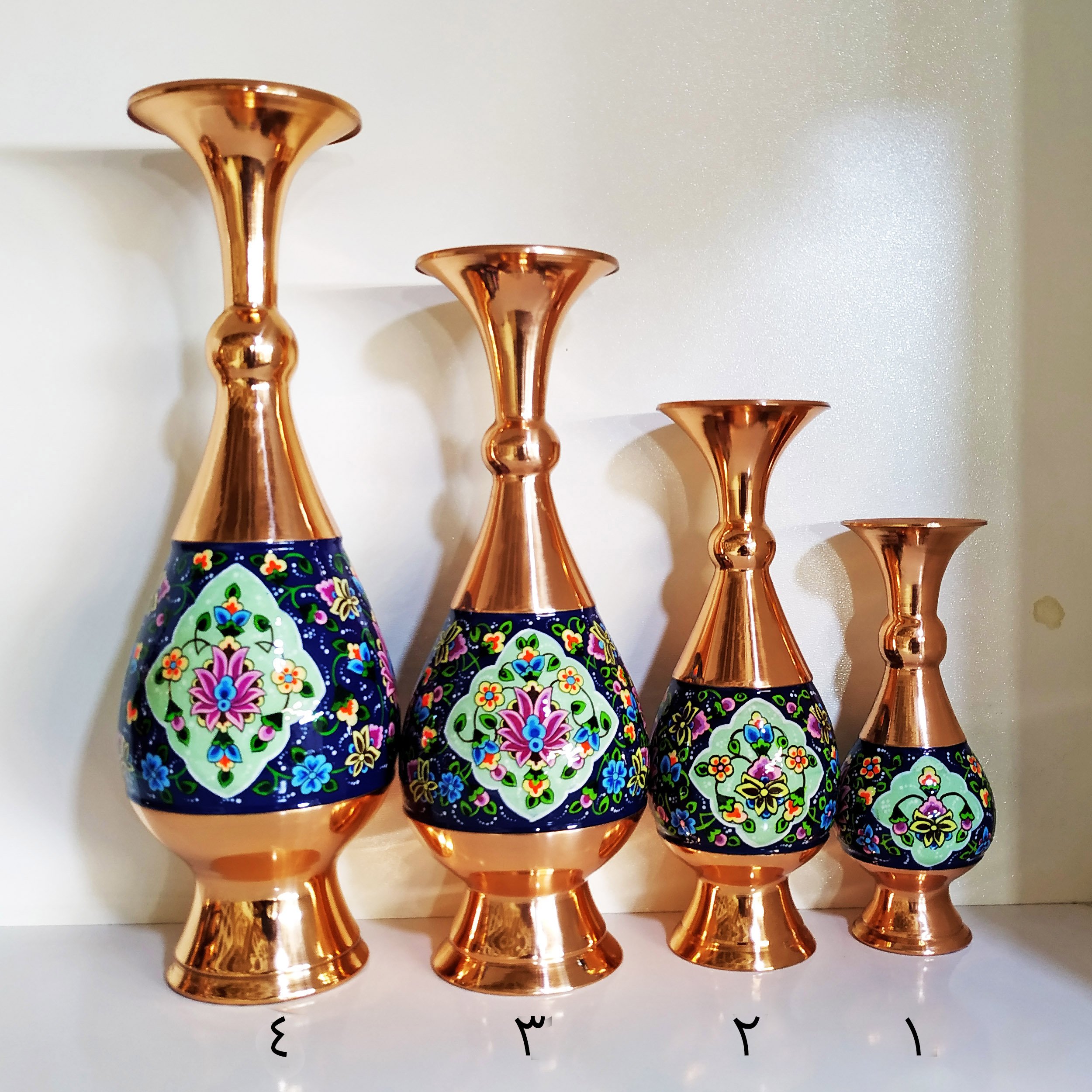 ست گلدان 20 و شکلات خوری 17 مس و پرداز