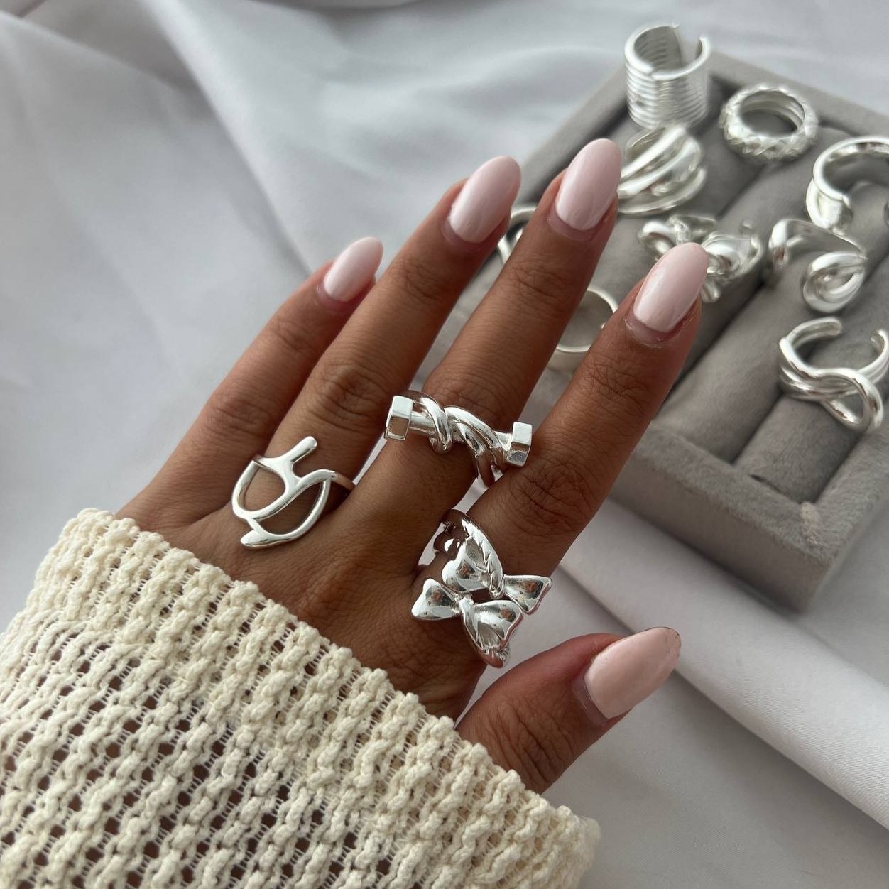 انگشتر آبکاری نقره زنانه در تنوع بالا رنگ ثابت کد tj (پس کرایه)