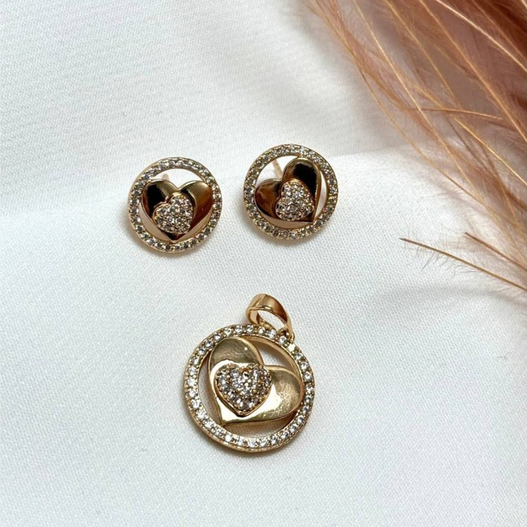 نیم ست گردنبند و گوشواره ژوپینگ زنانه طرح پروانه نگین تنوع طرح رنگ ثابت کد sm (پس کرایه)