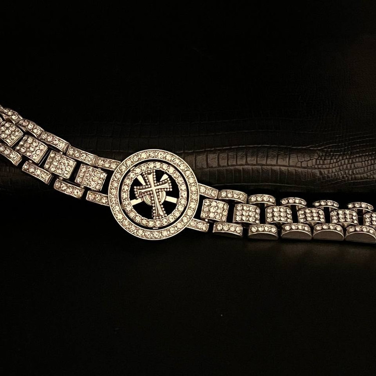 دستبند اسپینری فول نگین چیین طرح ورساچ versace رنگ ثابت در تنوع طرح کد ki