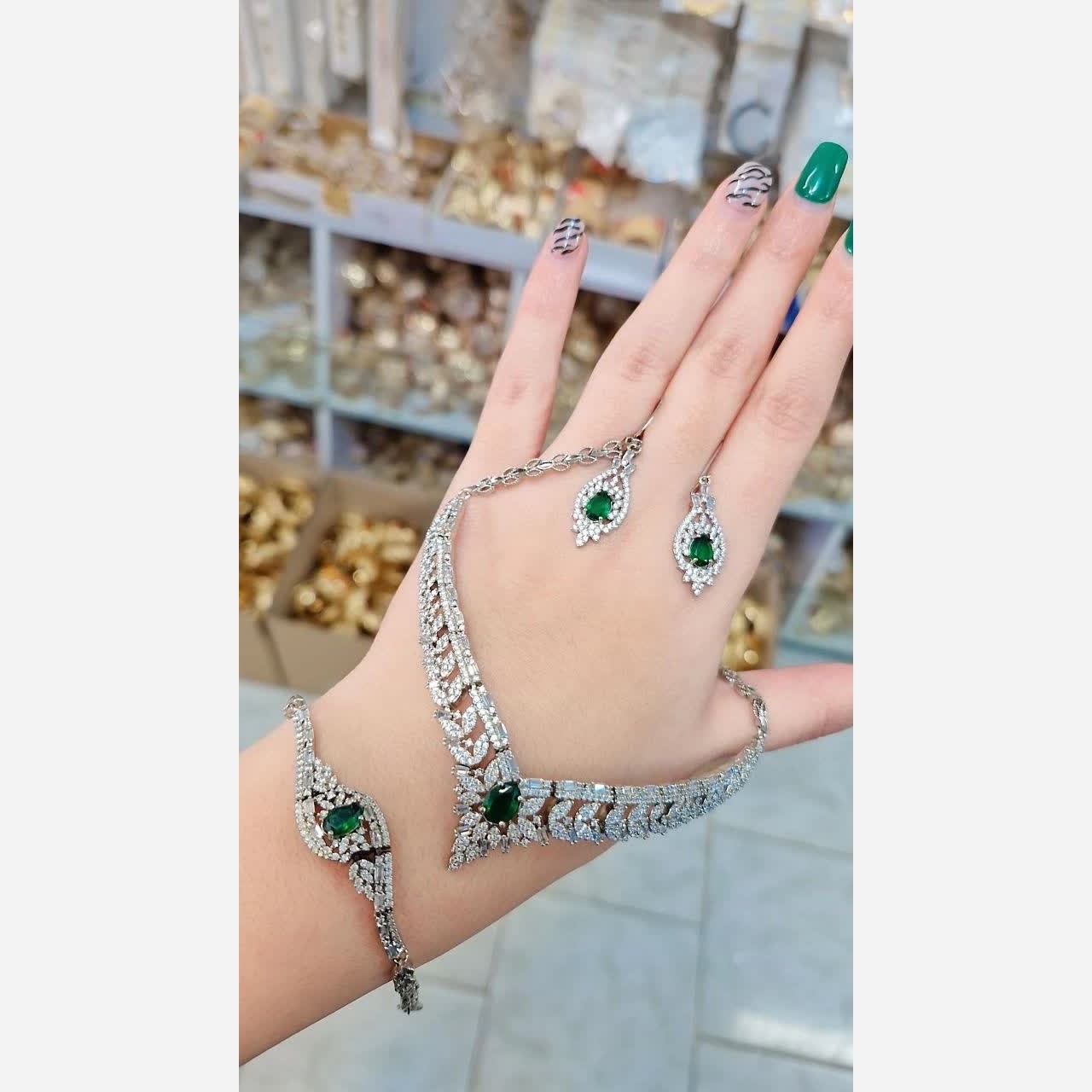 سرویس جواهری روکش نقره خارجی رنگ ثابت ضد حساسیت