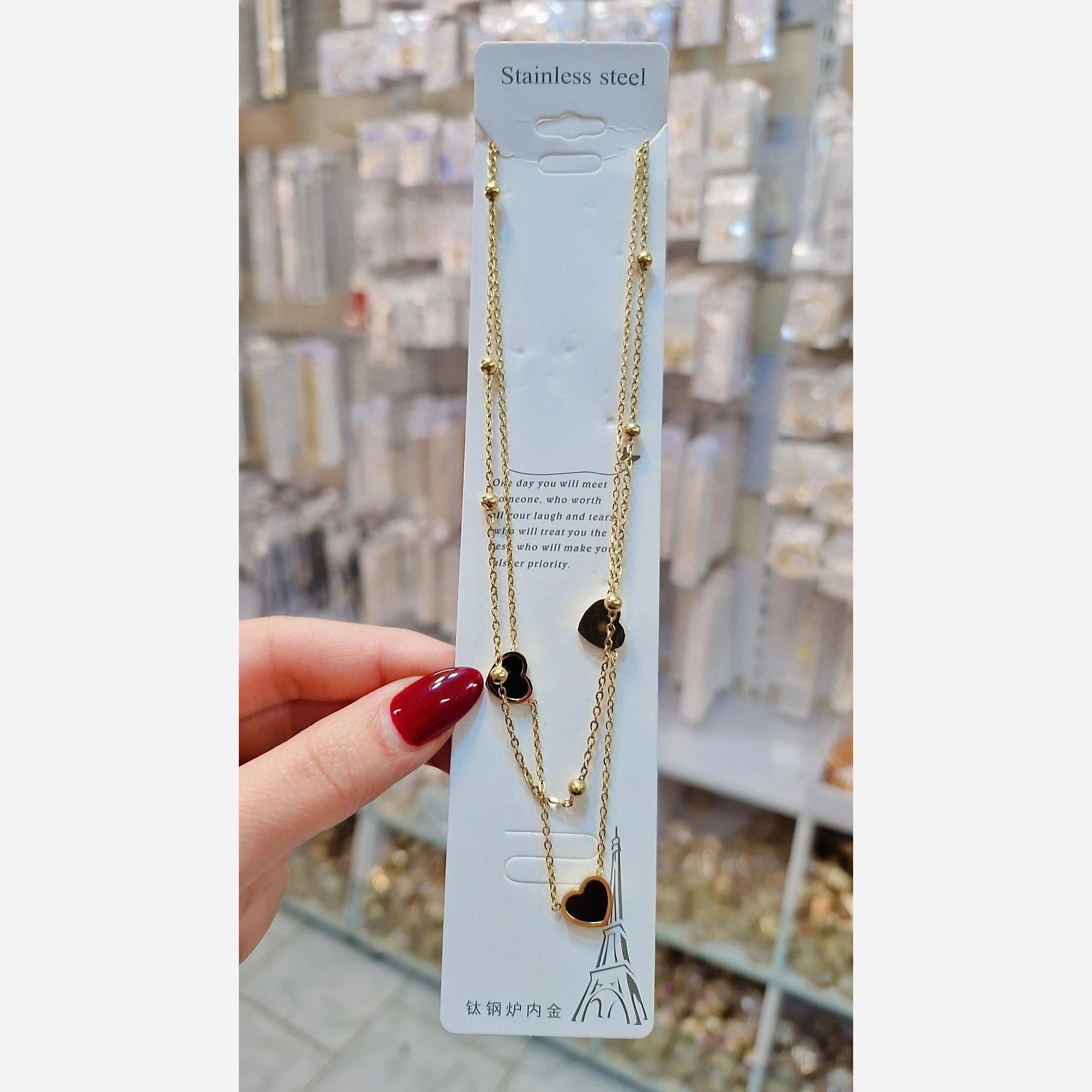 بدلیجات گردنبند زنانه رنگ ثابت مارک استیل