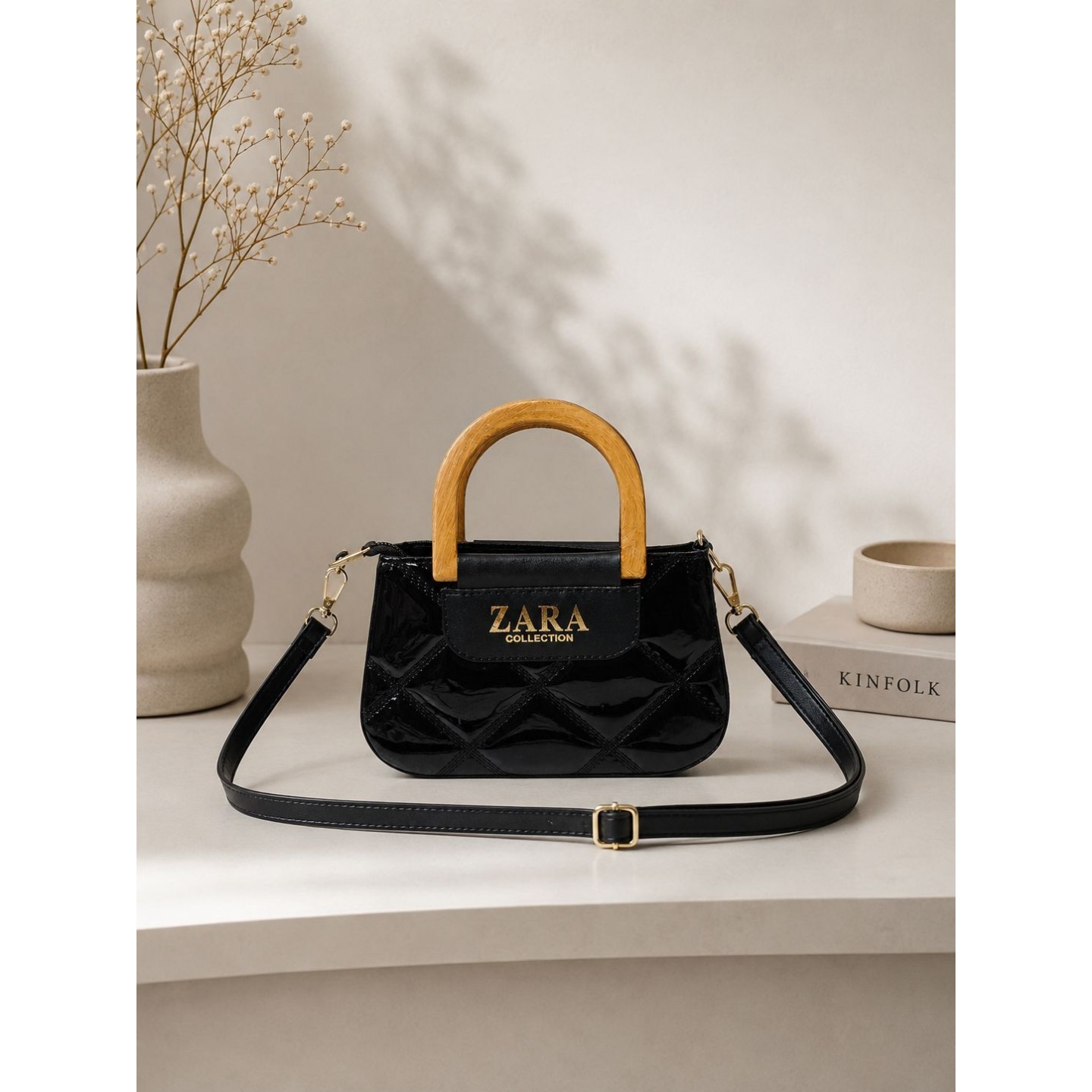 کیف زنانه دسته چوبی