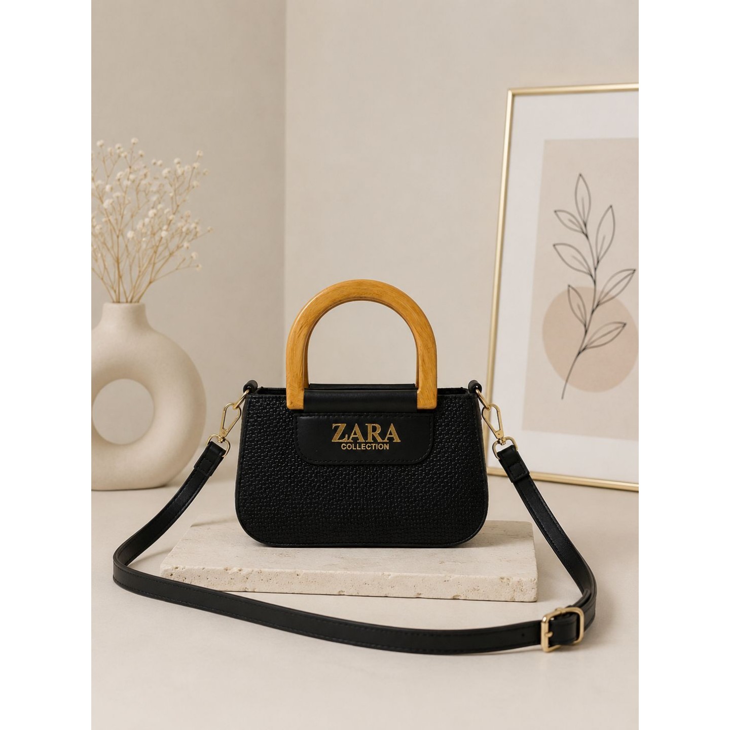 کیف زنانه دسته چوبی