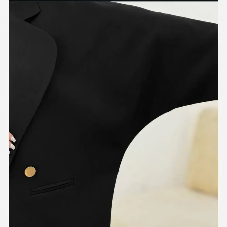 کت زنانه مدل همتا جنس کرپ مازراتی رنگ مشکی سایز 36 تا 52 (2)
