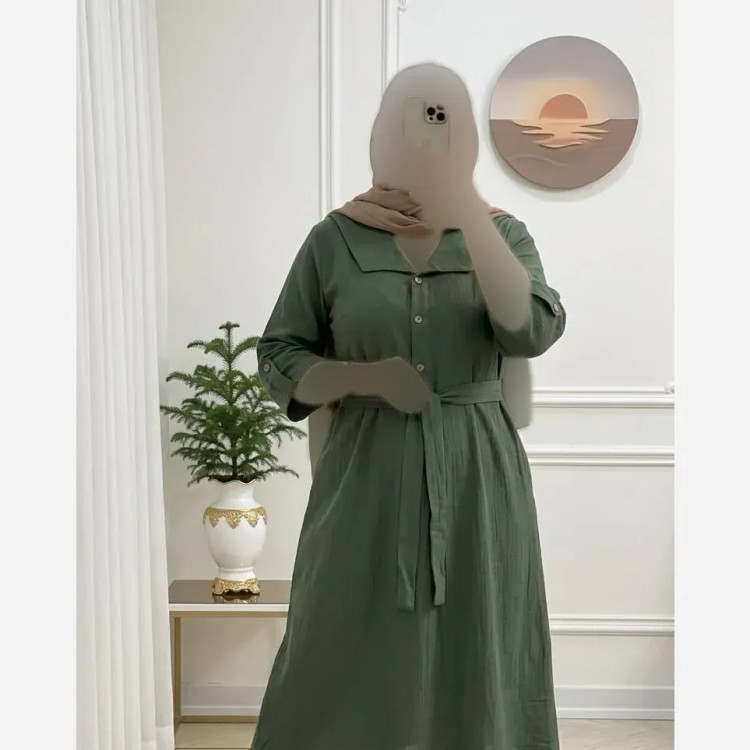 کفتان زنانه مدل گیسو جنس موسلین دبل فیس فری سایز تا 48