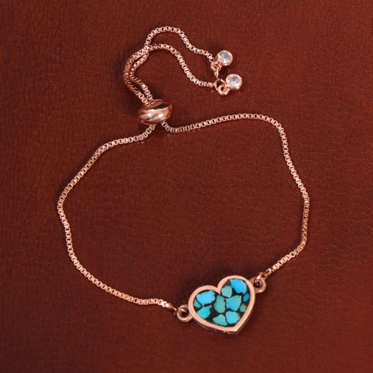 دستبند مسی فیروزه کوب کد 34759