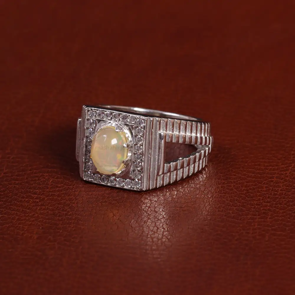 انگشتر اوپال مردانه کد 29449