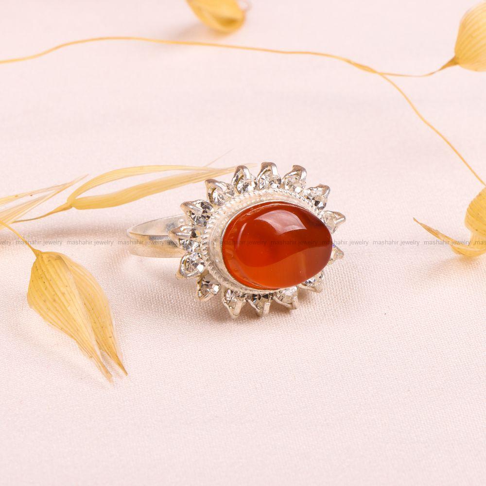 انگشتر عقیق یمن زنانه کد 8551