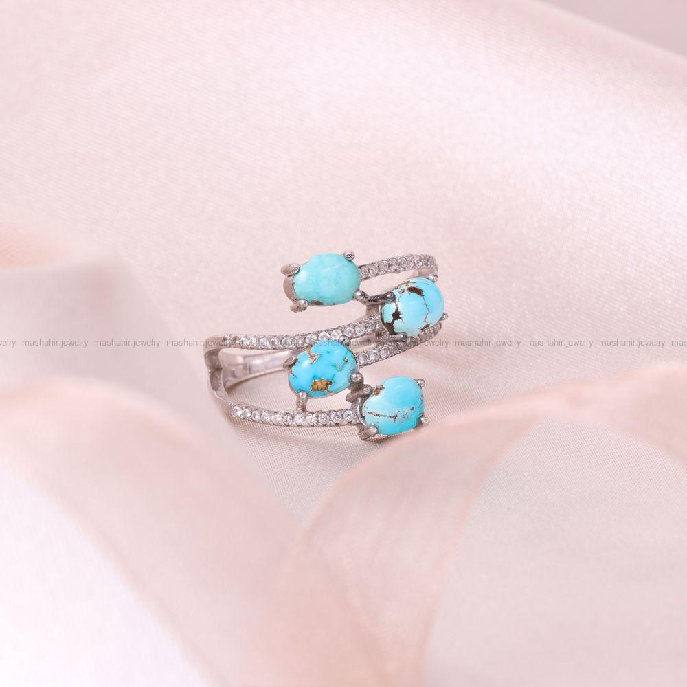 انگشتر فیروزه شجری زنانه کد 8703