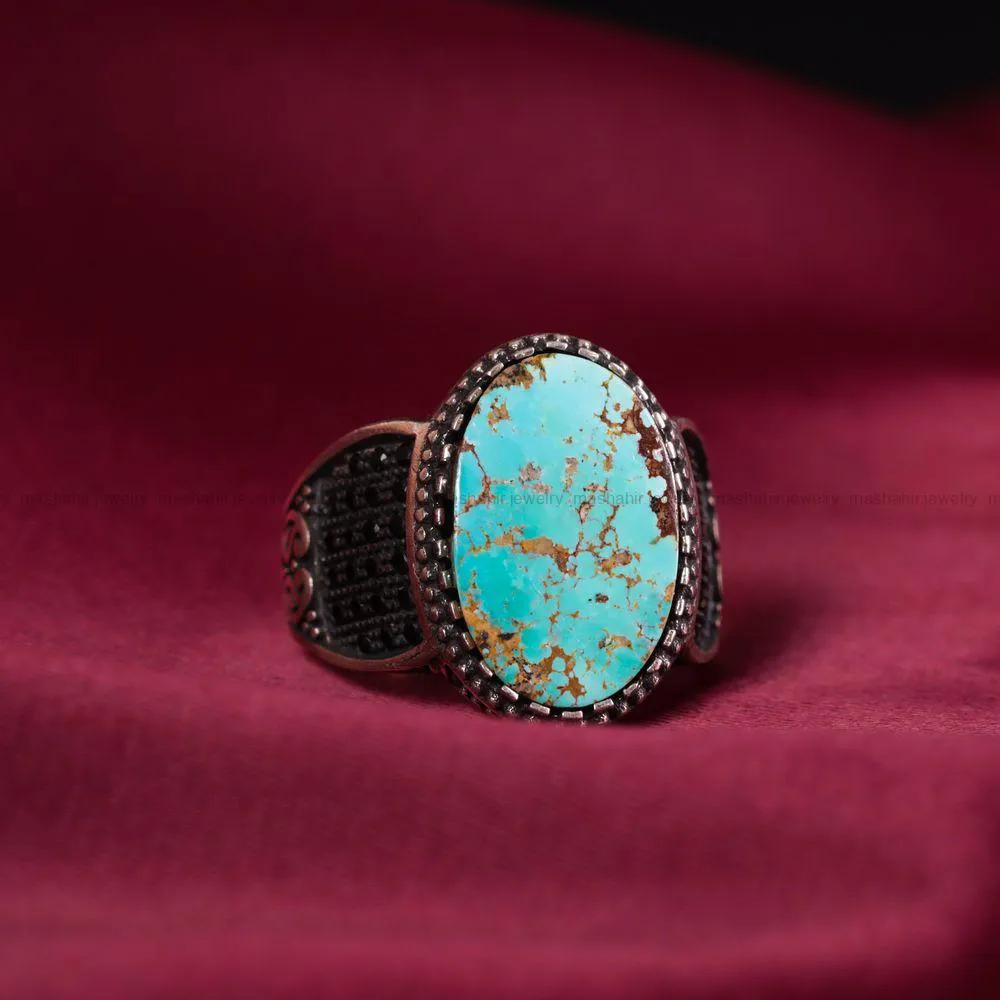 انگشتر فیروزه شجری مردانه کد 2861