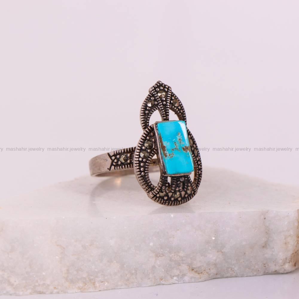 انگشتر فیروزه شجری زنانه کد 5257