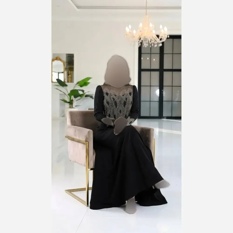 ماکسی مجلسی زنانه مدل حنا جنس مازراتی رنگ مشکی سایز بزرگ