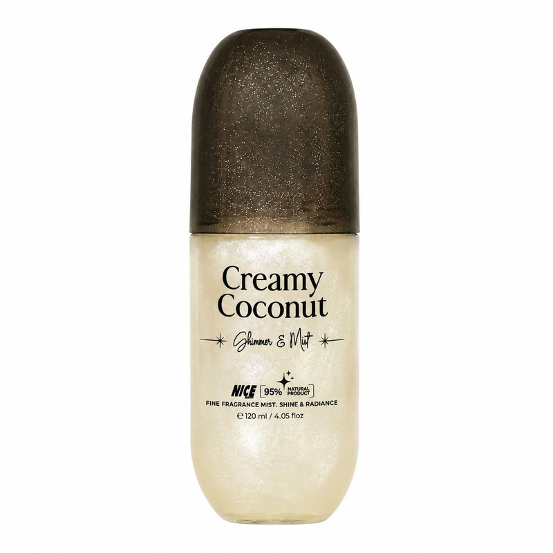 بادی میست شاین زنانه نایس پاپت مدل Creamy Coconut با رایحه گرم و شیرین حجم 120 میلیلیتر