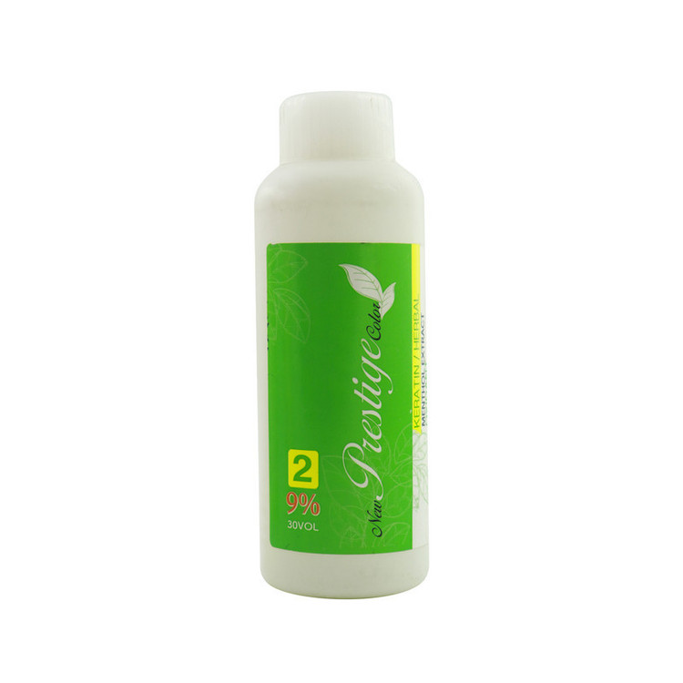رنگ مو نیو پرستیژ کالر شماره 5.5 حجم 100 میلی لیتر رنگ قهوه ای طلایی روشن به همراه اکسیدان نیو پرستیژ کالر مدل 2 نه درصدی حجم 150 میلی لیتر