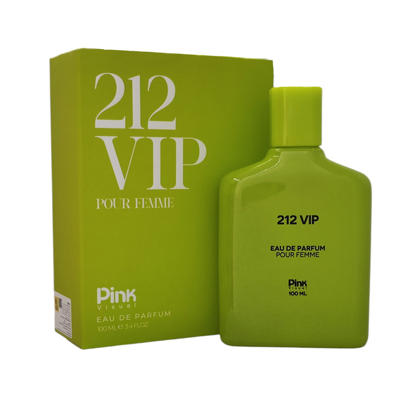 ادوپرفیوم زنانه پینک ویژوآل مدل 212Vip با رایحه گرم و شیرین حجم 100 میلیلیتر