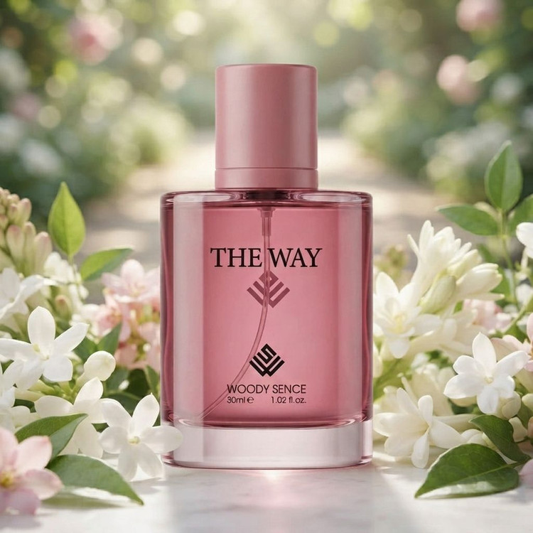 عطر جیبی زنانه وودی سنس مدل The Way با رایحه شیرین و گلی حجم 30 میلیلیتر