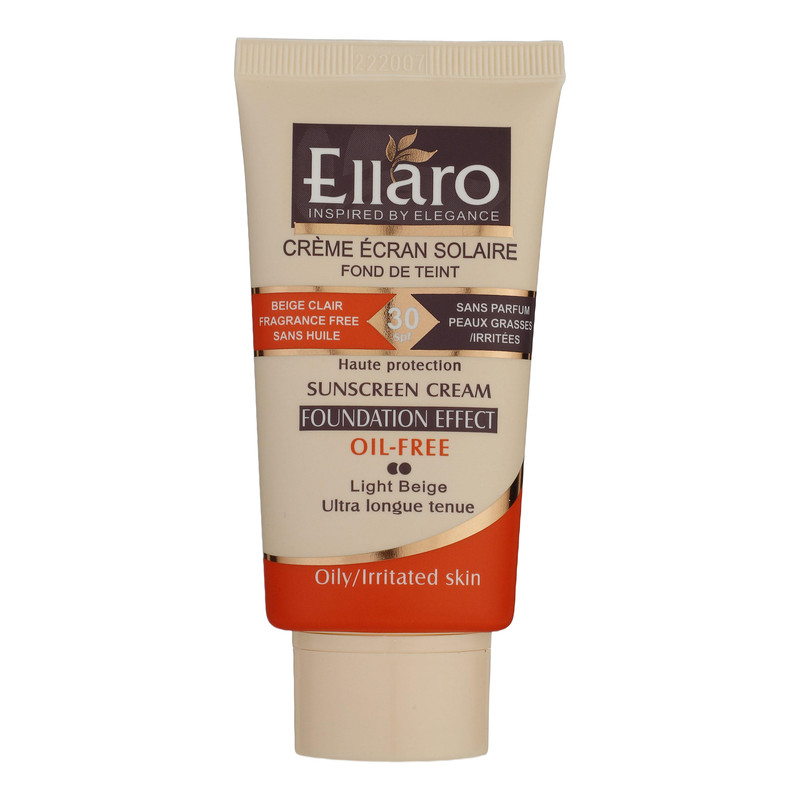 کرم ضد آفتاب رنگی الارو SPF30 سری Foundation Effect مدل Light Beige مناسب پوست های چرب تحت لیسانس حجم 40 میلی لیتر