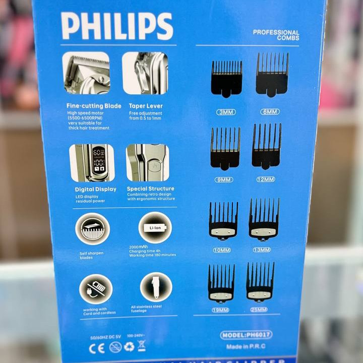 ماشین اصلاح حجم زن و خط زن فیلیپس فوق حرفه ای مدل PH6017 باتری لیتیومی 2000 میلی آمپر اصلی