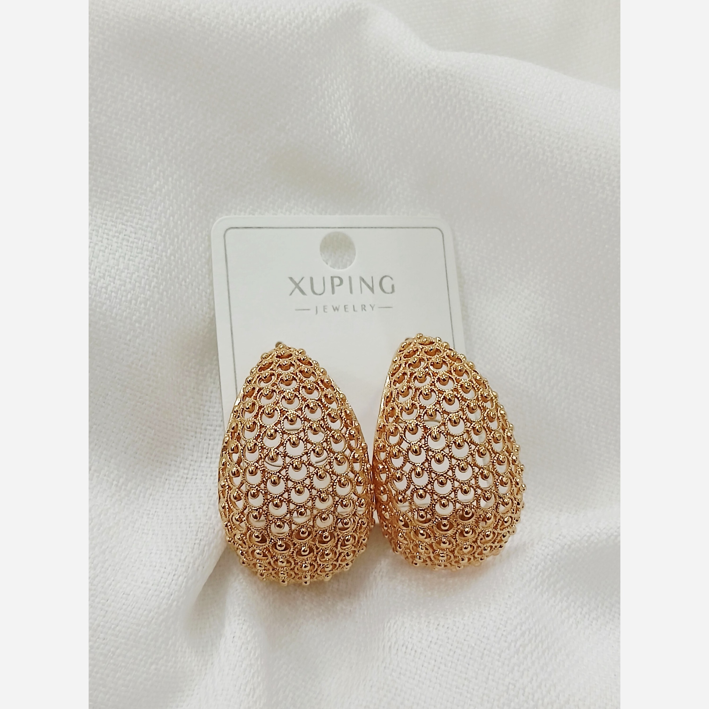 گوشواره ژوپینگ اصلی اصل درشت توری طرح طلا