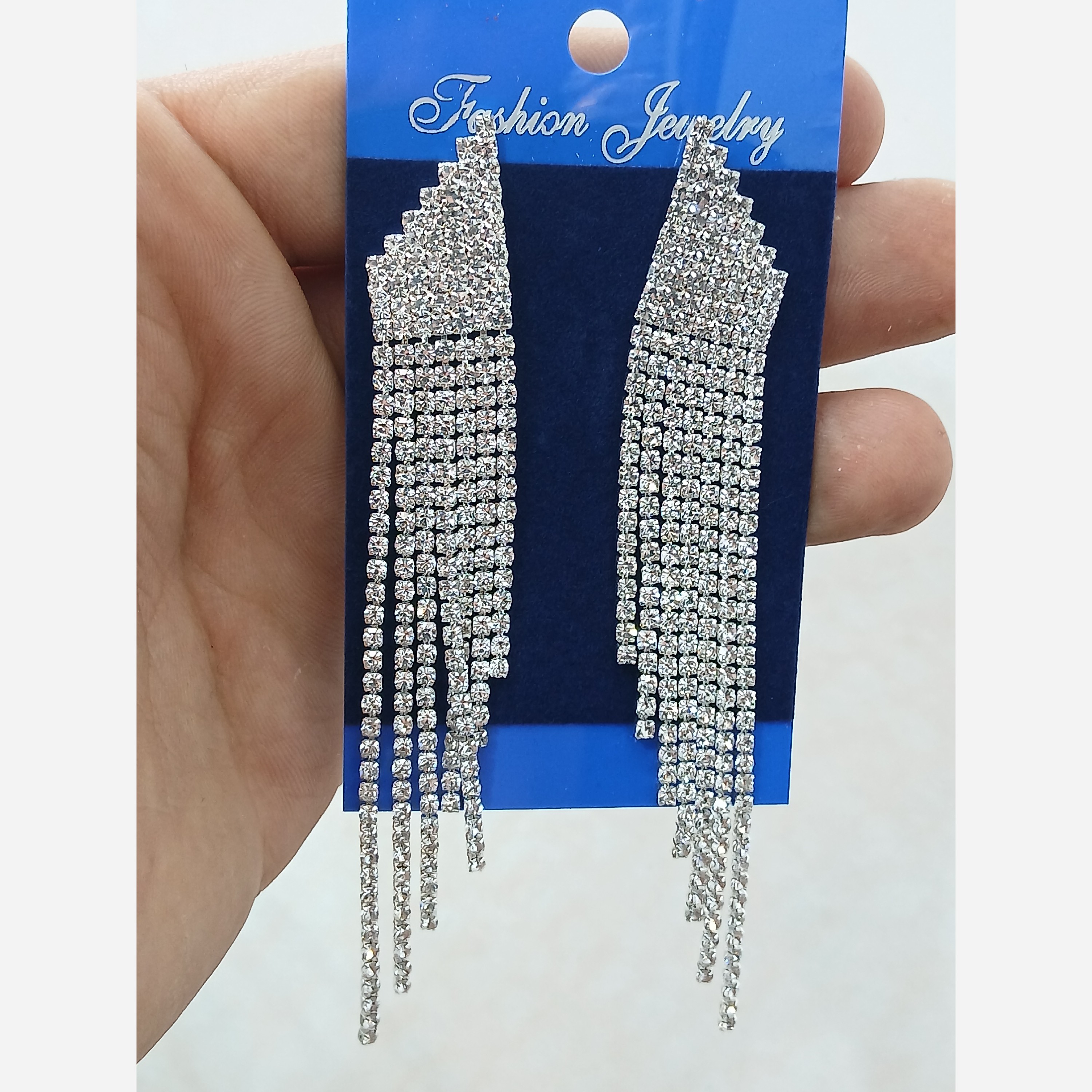 گوشواره پر نگین جواهری مجلسی