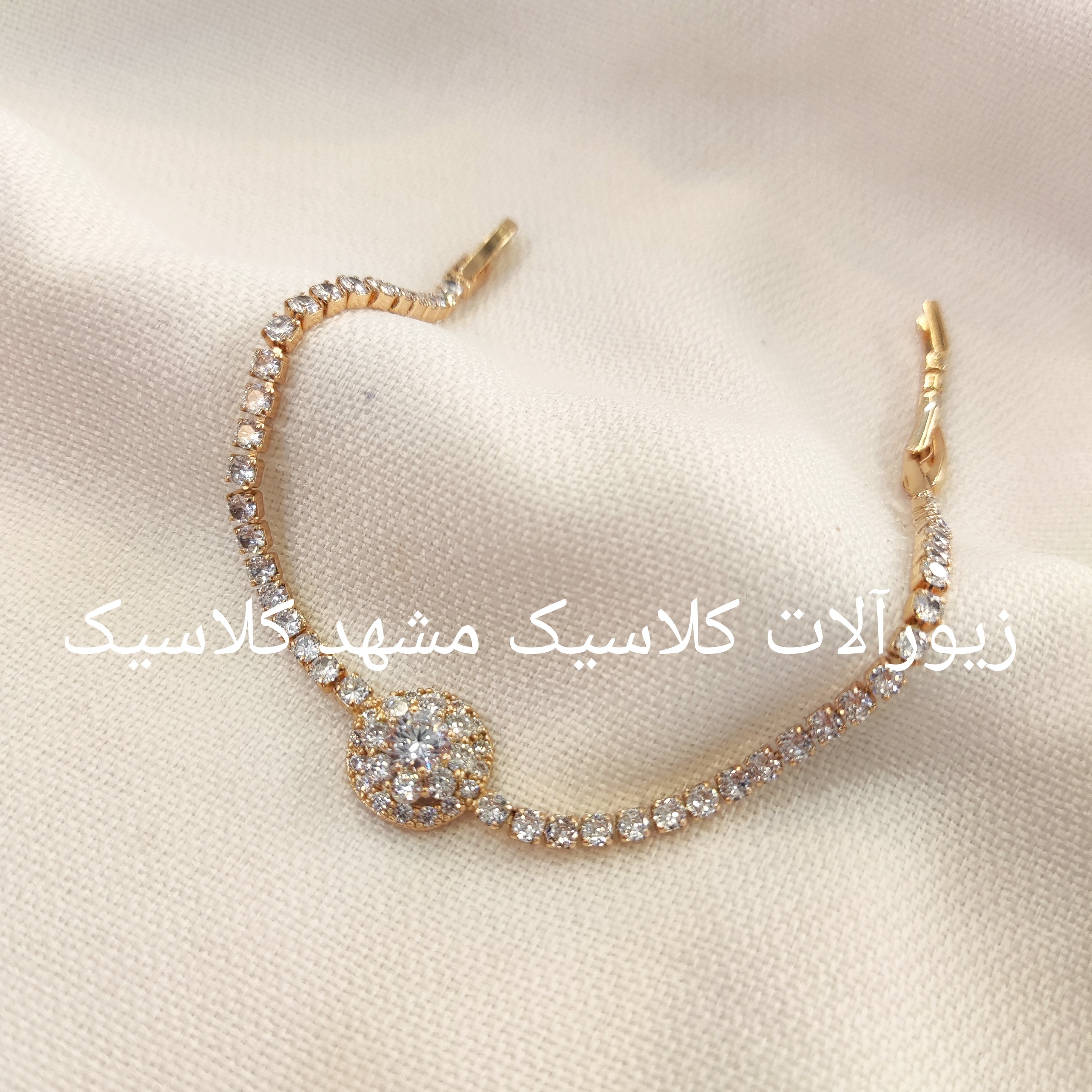 دستبند ژوپینگ تنیسی تک نگین