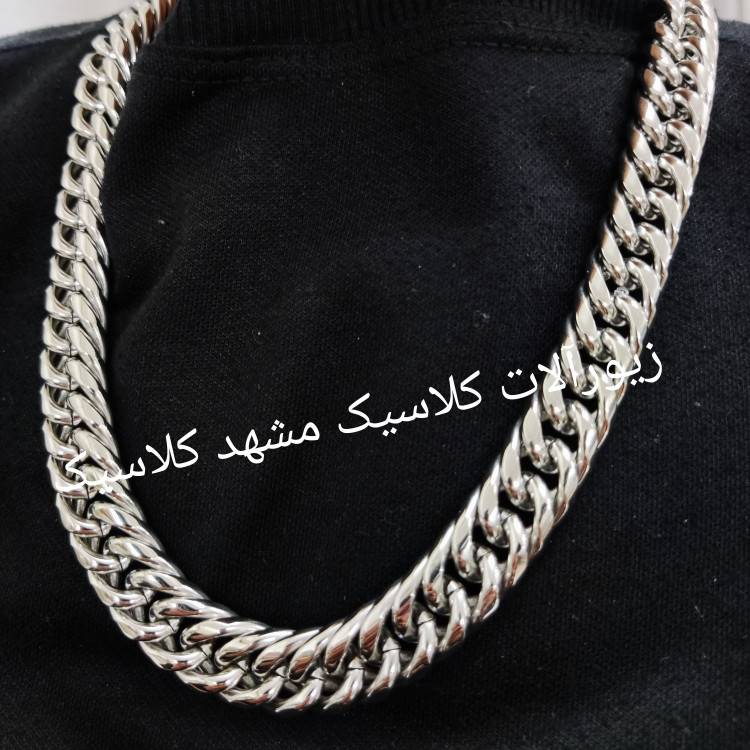 زنجیر درشت استیل نقره ای درشت مردانه