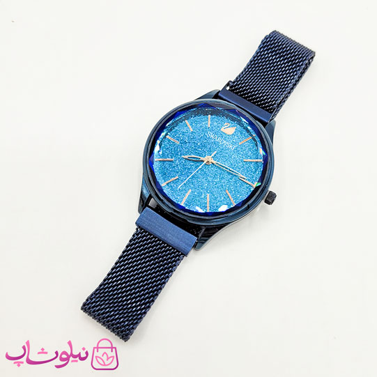 ساعت مچی سواروسکی زنانه موتور ژاپن مدل آبی کیفیت مستر کد 1800
