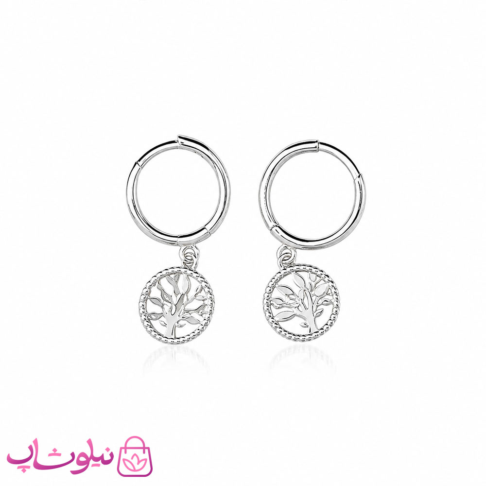 گوشواره زنانه نقره وارداتی عیار 925 مدل درخت زندگی ظریف وزن 1/550 گرم