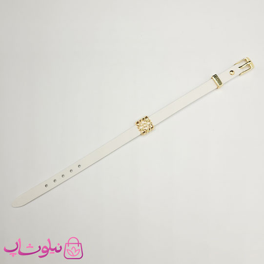 دستبند زنانه لووه Loewe چرم استیل رنگ سفید کد 650