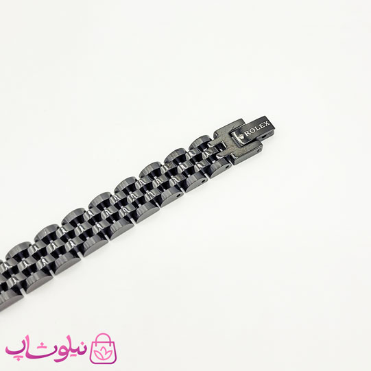 دستبند مردانه رولکس مشکی استیل کد 750