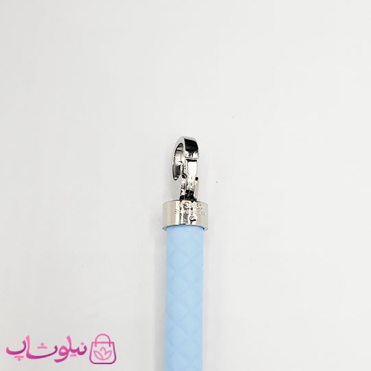 دستبند امگا رابر آبی روشن با قفل نقره ای رنگ سایز لارج کیفیت مستر کد 1100