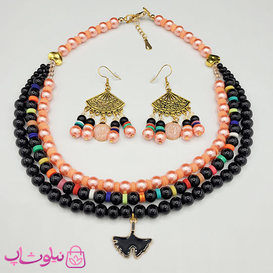 ست گردنبند و گوشواره زنانه دستساز برند N&SH مدل سرخپوستی کد 550