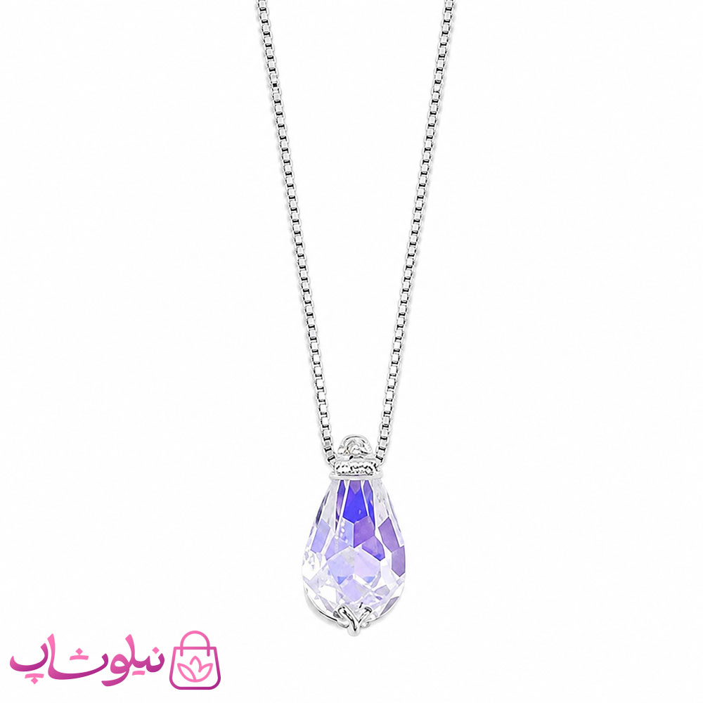 گردنبند نقره سواروسکی دخترانه ظریف مدل اشک وزن 1/900 گرم کد 1700