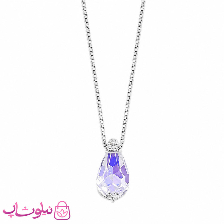 گردنبند نقره سواروسکی دخترانه ظریف مدل اشک وزن 1/900 گرم کد 1700