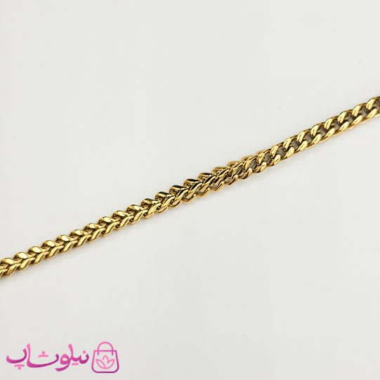ست گردنبند و دستبند مردانه فرانکو (میرو) طلایی کد 950