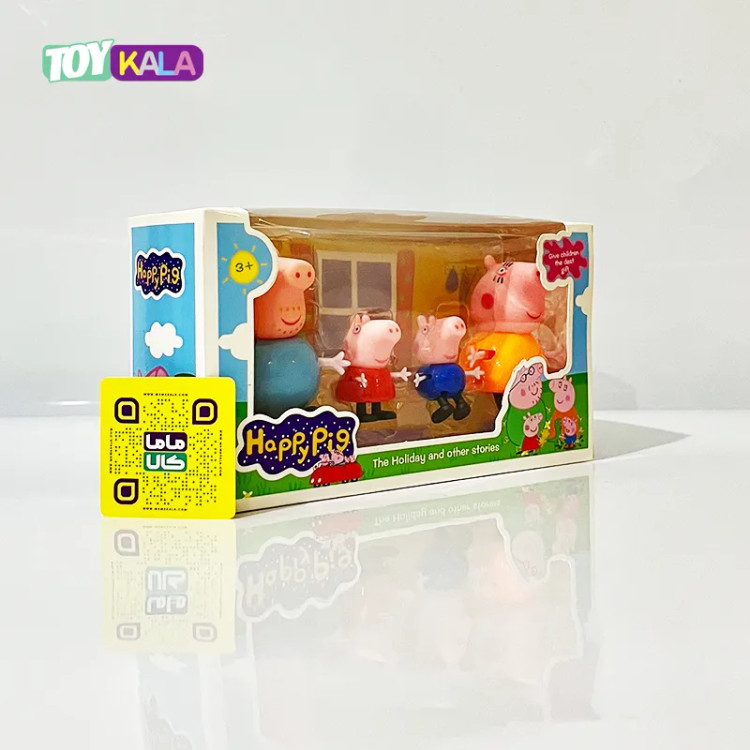 اسباب بازی ست فیگور خانواده پپاپیگ 4 عددی مدل HappyPig