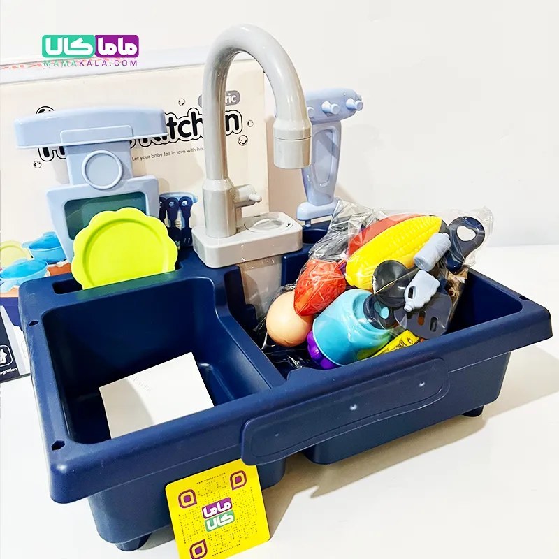 اسباب بازی سینک ظرفشویی آبی مدل Home Kitchen