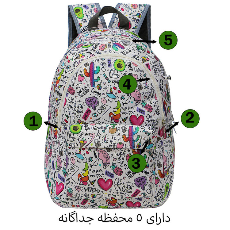کوله پشتی توریث مدل ERF-3698 به همراه جامدادی