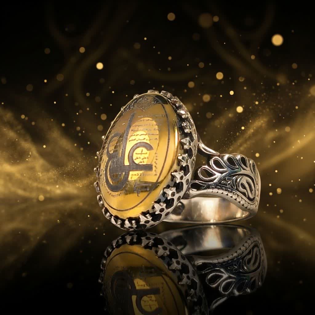 انگشتر  الیاژی حدید عین علی  رکاب طاوسی  کد 8274