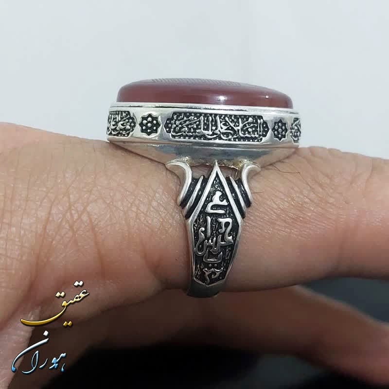 انگشتر نقره عقیق قرمز سوره یس