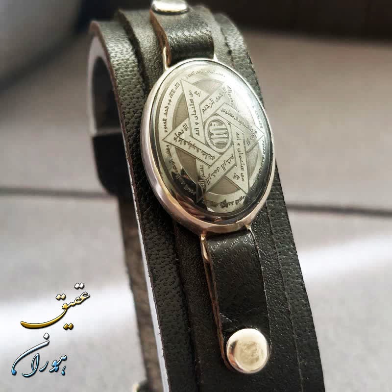 دستبند حدید مشکی اصل ستاره سلیمان