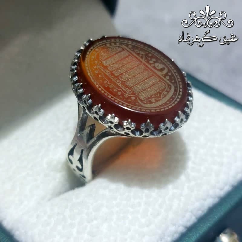 انگشتر عقیق قرمز اصل چهارقل